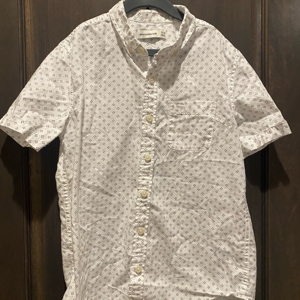 Abercrombie Kids White Patterned Casual Shirt